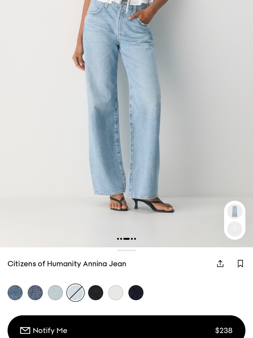 Citizens Of Humanity Light Blue Wide-Leg Jeans